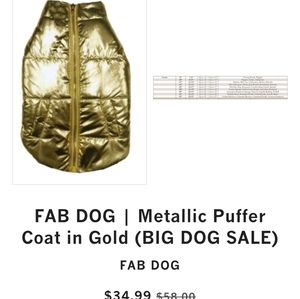 FAB DOG GOLD FUR LINED PUFFER